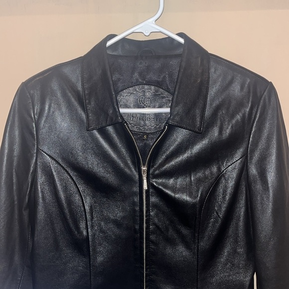 Rosleen leather motorcycle/ cross soft zip up jacket size small / excellent item - Picture 2 of 12